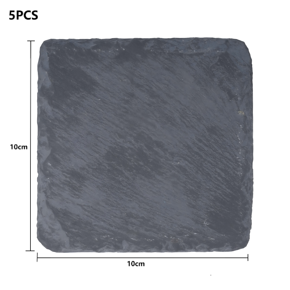 Creality - Sous-verres Carrés en Pierre Noire (Black Square Stone Coasters) - 10 x 10 cm - 5 pcs