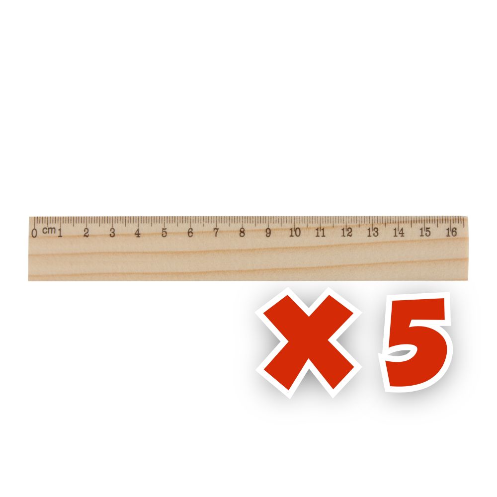 MissKraft - 5 Règles en bois de pin à graver OneSix