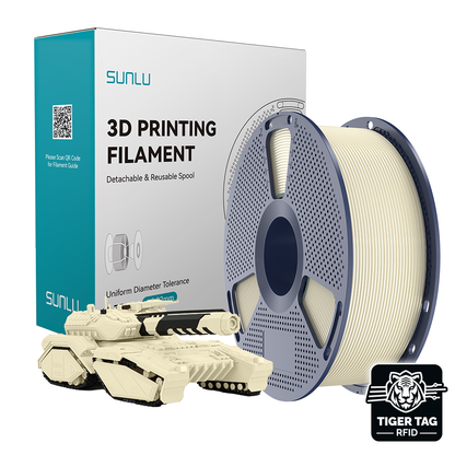 Sunlu - PLA - Blanc Os (Bone White) - 1,75 mm - 1 kg avec RFID TigerTag