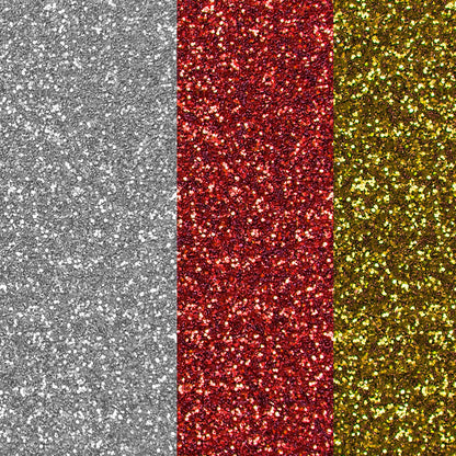 3 couleurs du pack feuilles pailletées de iron-on 
