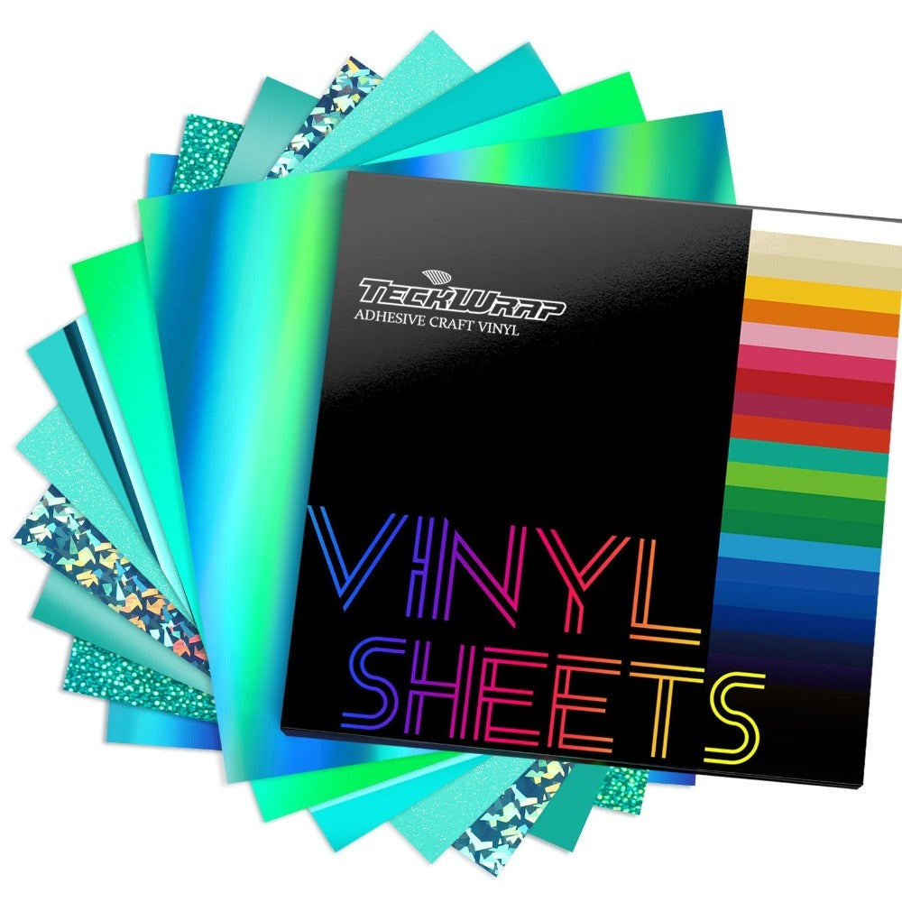 TeckWrapCraft - Color Tone - Vinyles Assortis - Tons verts - Pack 8 feuilles