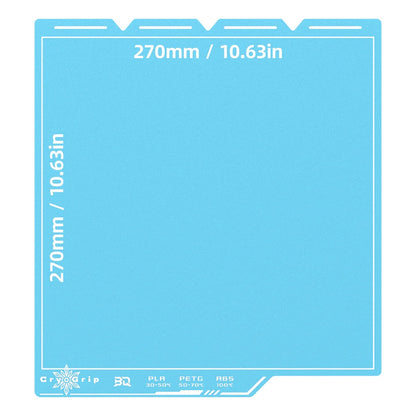 BIQU - Plateau d'impression CryoGrip Pro pour Snapmaker U1 - Bleu d'hiver texturé (Frostbite Coarse Textures) - 270 x 270 mm