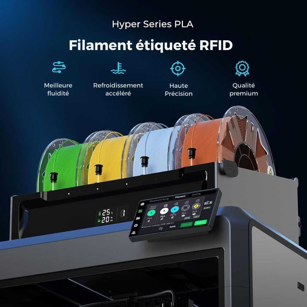 Creality - Hyper PLA RFID - Bleu (Blue) - 1,75 mm - 1 kg