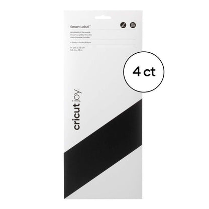 Cricut - Joy - Feuilles de Vinyle Amovible - Noir (Black) - 14 x 33 cm - 4 pièces