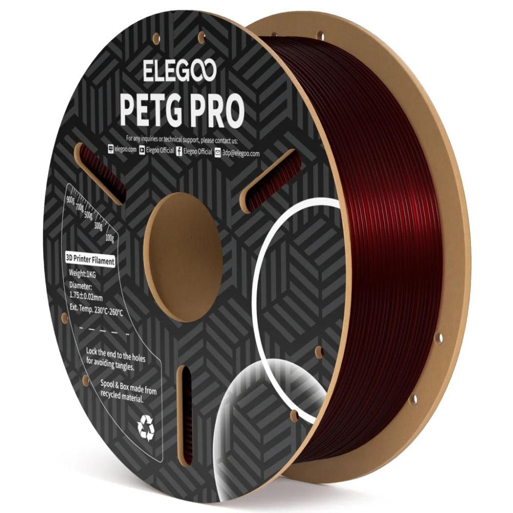 Elegoo - PETG Pro - Rouge Bordeaux (Burgundy Red) - 1,75 mm - 1 kg