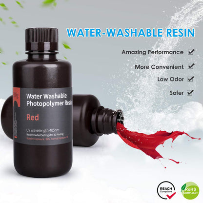 Pack ELEGOO - 3x Résine Water Washable - Rouge (Red) - 1 kg