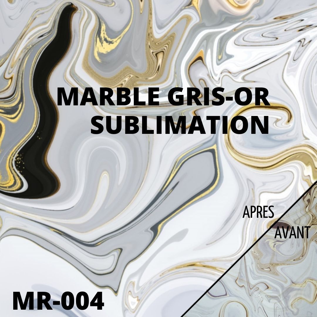 infusible ink marbre gris or sublimation feuille 30x30  cm atome3d