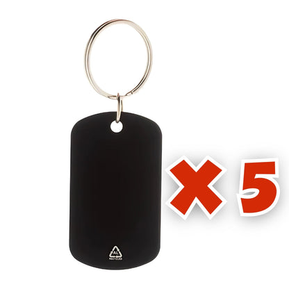 MissKraft - 5 Porte Clés Plaque en métal à graver - Noir