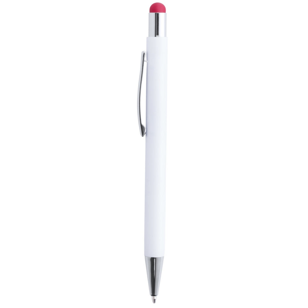 MissKraft -  5 Stylos à bille à graver Wirly Blanc embout Rouge