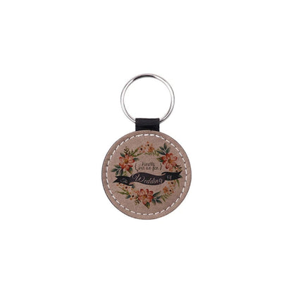 MissKraft - Sublimation - 10 Porte-clés en Similicuir Ronds - Gris
