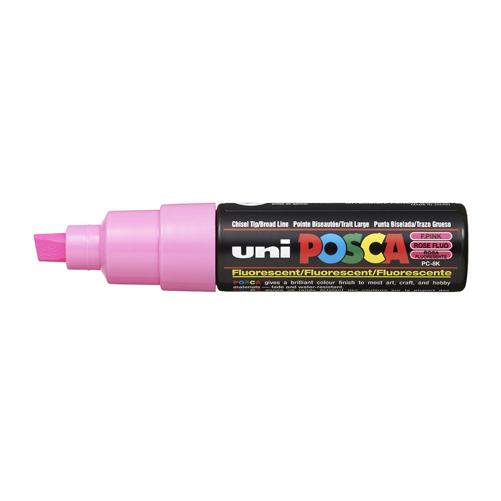 POSCA - Marqueur Pointe Biseautée Large - Rose Fluo