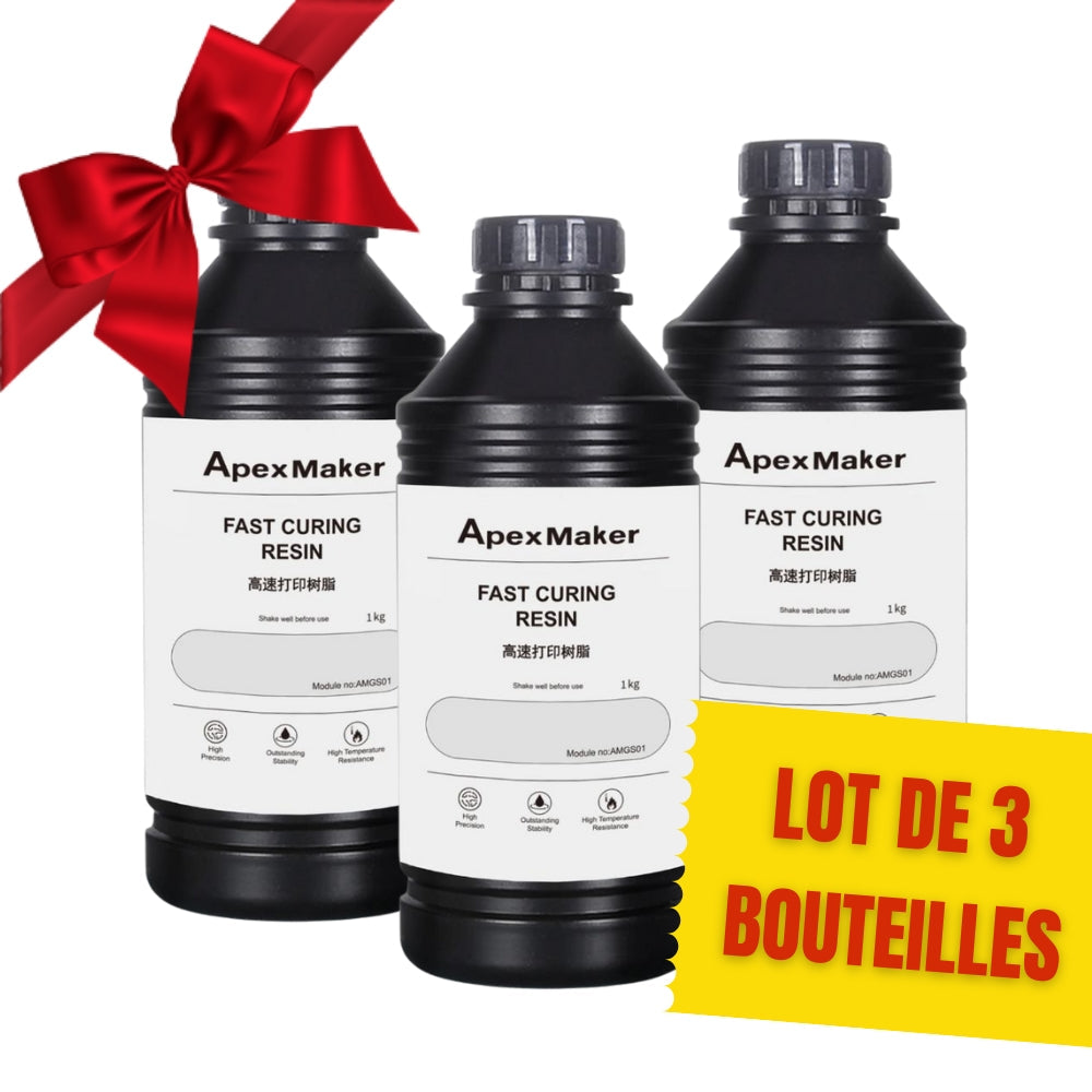 Pack ApexMaker - 3x Résine Fast Curing - Gris (Gray) - 1 kg