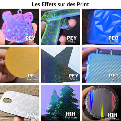 Ziflex - Plateau d'Impression pour Bambu Lab Séries X1/X2/P1/P2/A1 - PEY Circle & PEI Textured  - 257 x