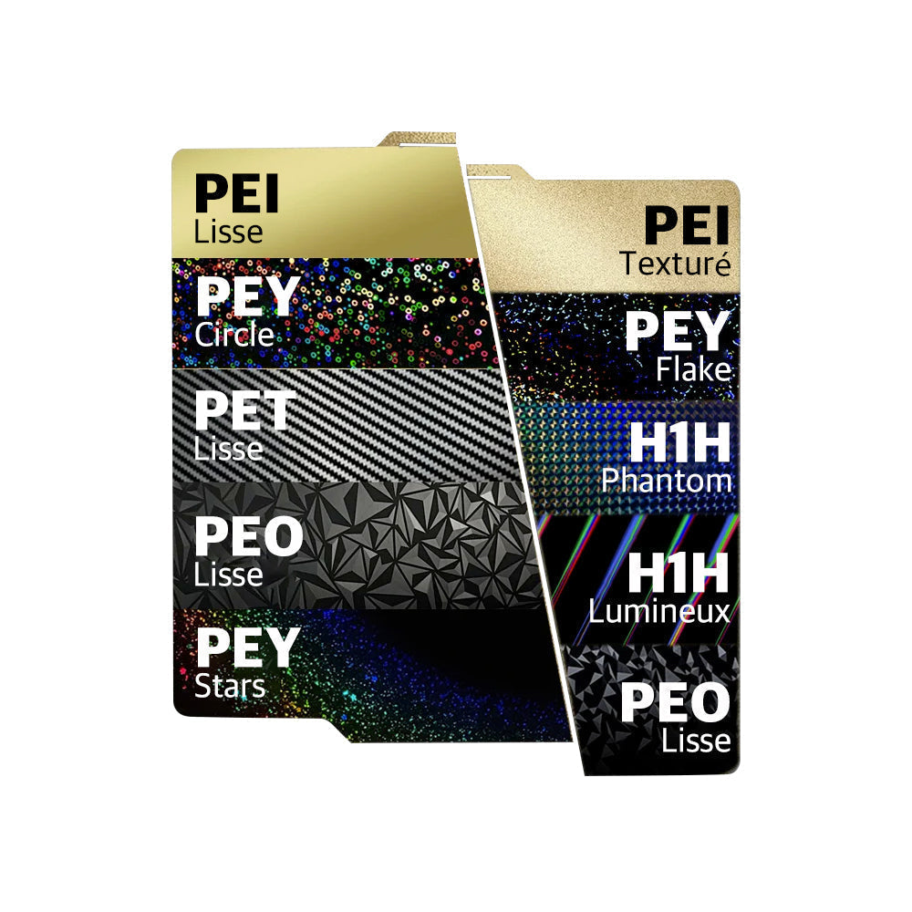 Ziflex - Plateau d'Impression pour Bambu Lab Séries X1/X2/P1/P2/A1 - H1H Light Beam & H1H Phantom - 257 x 257 mm
