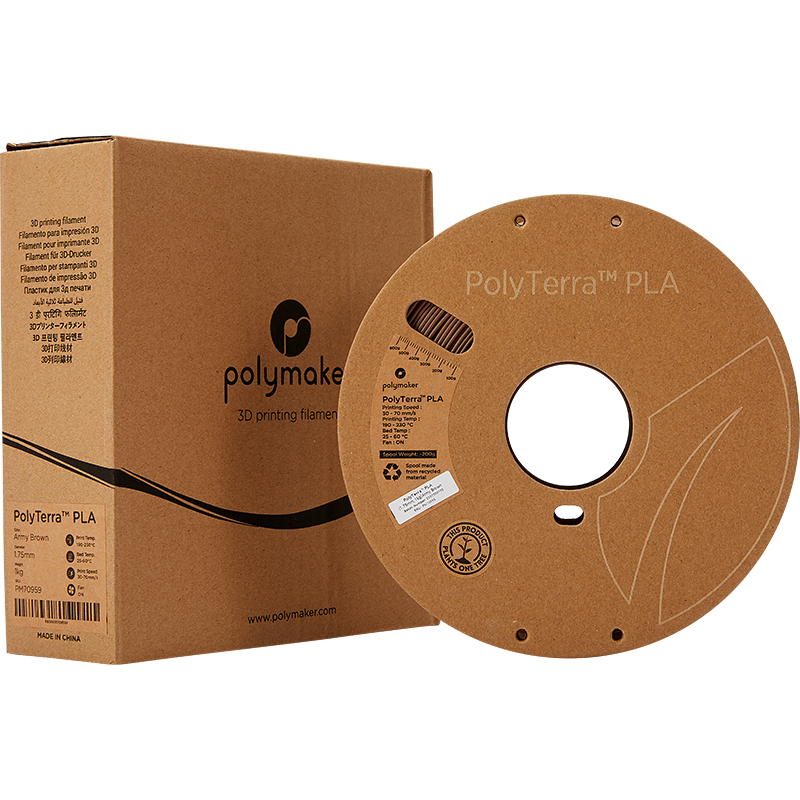 Polymaker - PolyTerra PLA - Marron Armée (Army Brown) - 1.75 mm - 1 kg