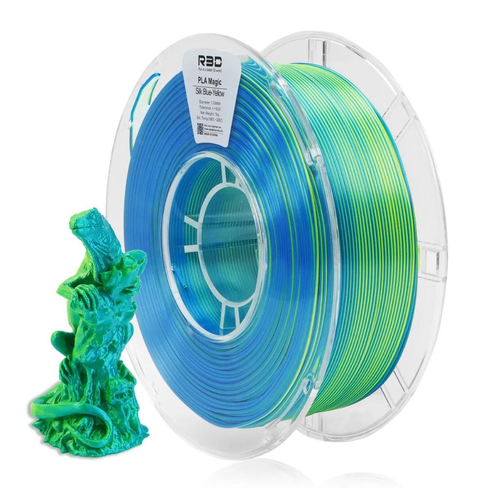 R3D - PLA Magic Silk - Bleu & Jaune (Blue-Yellow) - 1,75 mm - 1 kg