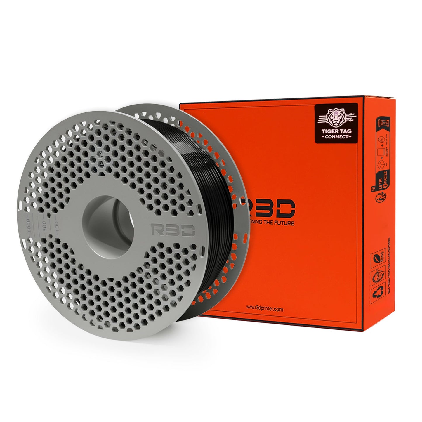 R3D - PETG High-Speed - Noir (Black) - 1,75 mm - 1 kg avec RFID TigerTag