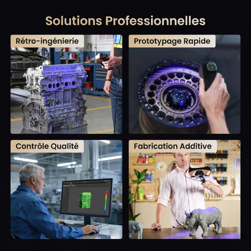 Revopoint - MetroY Ultra CMM Edition - Scanner 3D Sans Fil Performant pour Pièces Petites à Moyennes