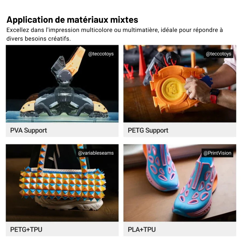 Snapmaker - U1 - Imprimante 3D Multi-Couleurs à 4 Têtes d'Impression