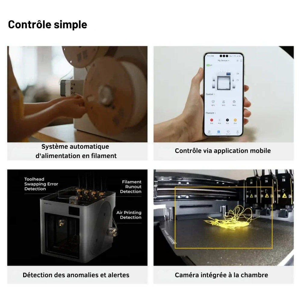 Snapmaker - U1 - Imprimante 3D Multi-Couleurs à 4 Têtes d'Impression