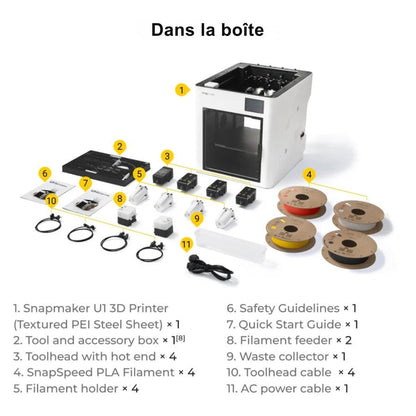 Snapmaker - U1 - Imprimante 3D Multi-Couleurs à 4 Têtes d'Impression