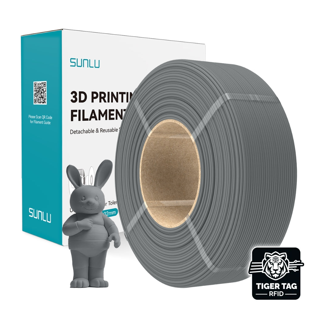 Sunlu - PLA Matte - Gris (Grey) - 1,75 mm - 1 kg - Refill avec RFID TigerTag