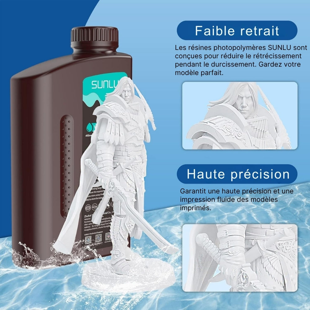 Sunlu - Résine Water-Wash Standard - Gris Foncé (Dark Grey) - 1 kg