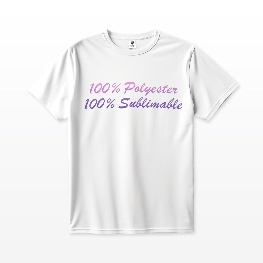 T-shirt 100% Polyester Blanc Homme Taille L pour sublimation