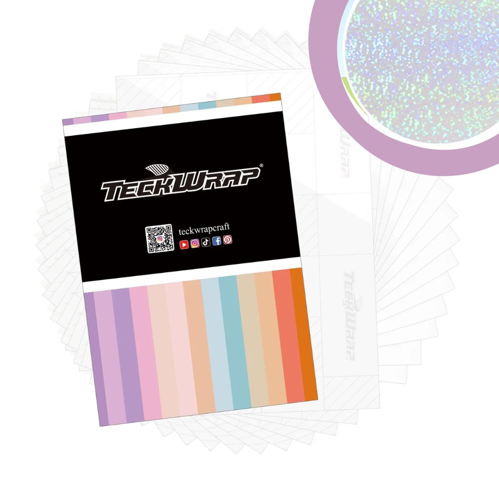 TeckWrapCraft - Stickers - 15 Feuilles Holographique Sparkle  A4 - 20 x 30 cm