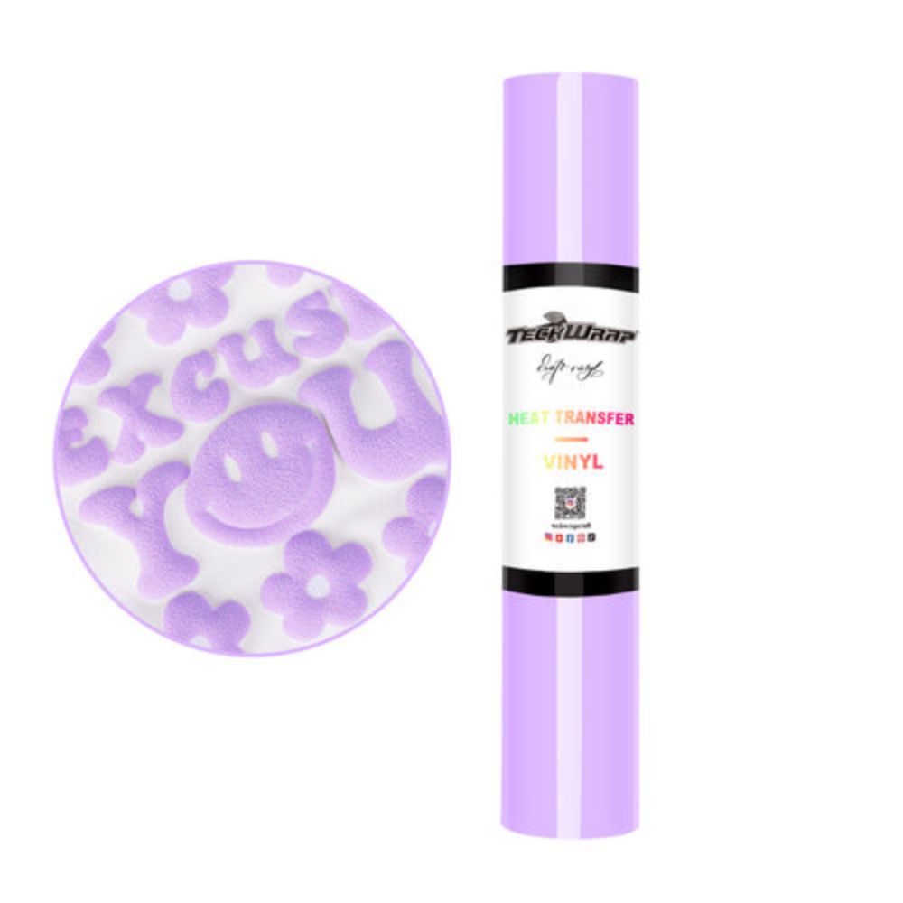 TeckWrapCraft - Puff HTV - Thermocollant - Lilas - 1,5 m