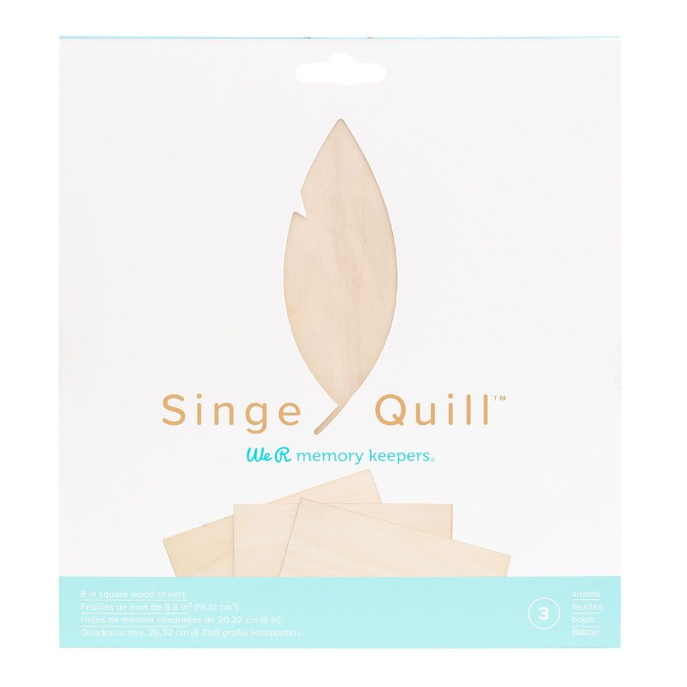 We R Memory - Singe Quill - Feuilles de Bois - 20 x 20 cm - 3 pièces