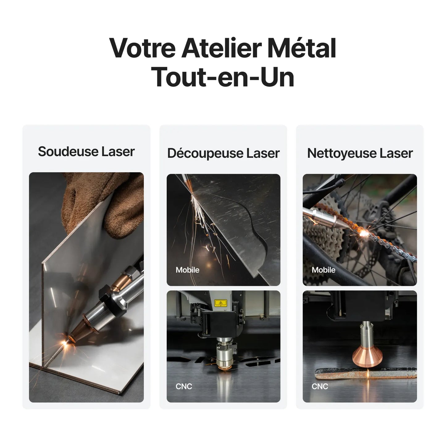xTool - Machine de soudage laser 800W et Découpe CNC MetalFab