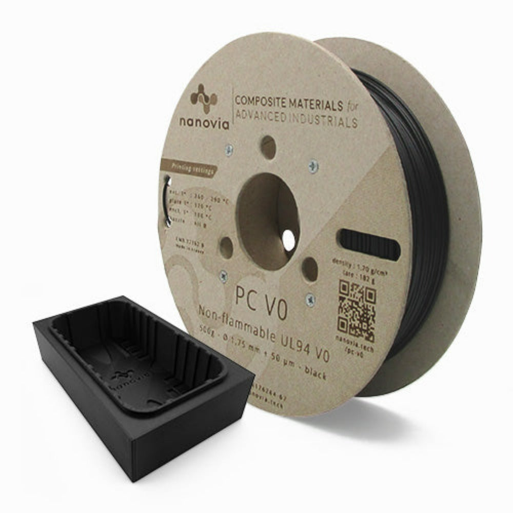 Nanovia - PC V0 UL-94 (Ininflammable) - Noir (black) - 1.75 mm - 500 g